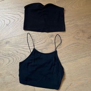 Black crop top duo bundle with tube top